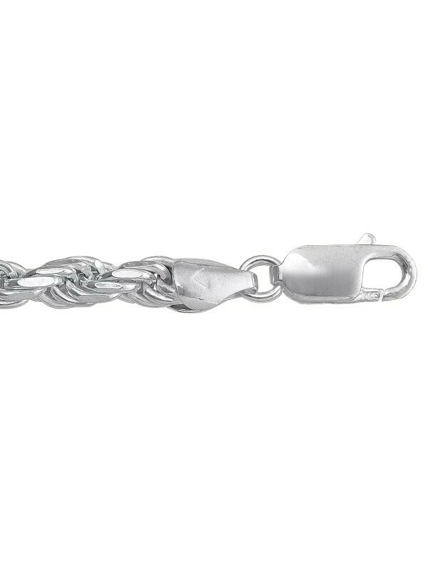 Silver Solid Diamond Cut Rope Link Chain Silver Solid Diamond Cut Rope Link Chain