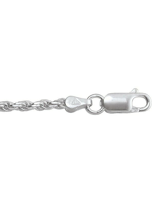 Silver Solid Diamond Cut Rope Link Chain Silver Solid Diamond Cut Rope Link Chain