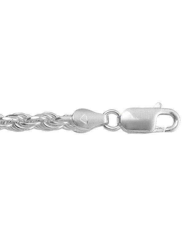 Silver Solid Diamond Cut Rope Link Chain Silver Solid Diamond Cut Rope Link Chain