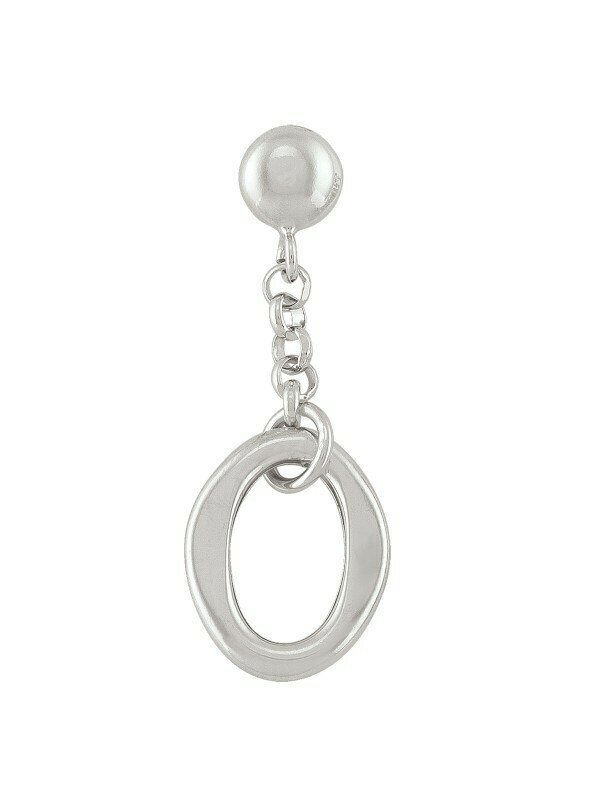 Sterling Silver Rhodium Plated Fancy Drop Earring