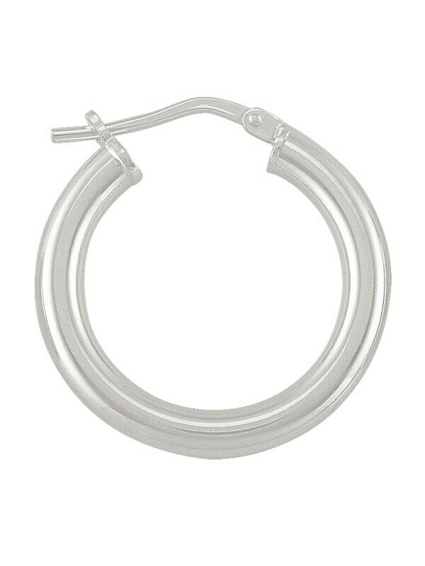 Sterling Silver High Polish Plain 3mm Tube Hoop Earring