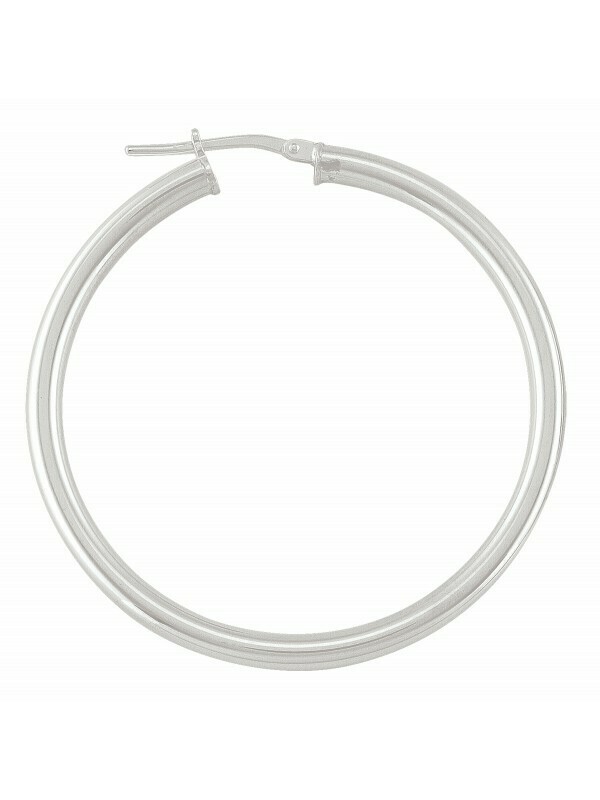 Sterling Silver High Polish Plain 3mm Tube Hoop Earring