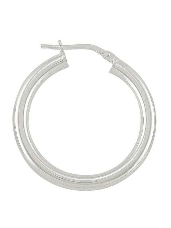 Sterling Silver High Polish Plain 3mm Tube Hoop Earring