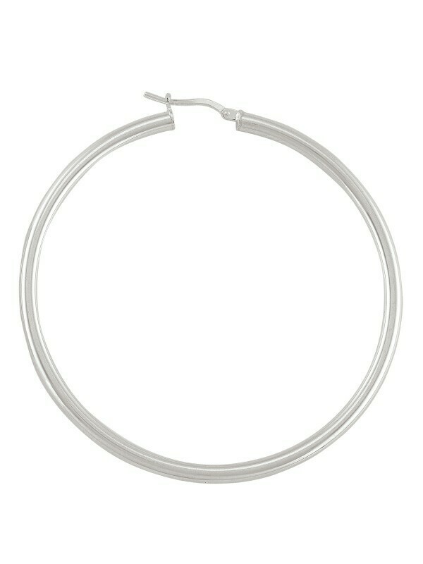 Sterling Silver High Polish Plain 3mm Tube Hoop Earring