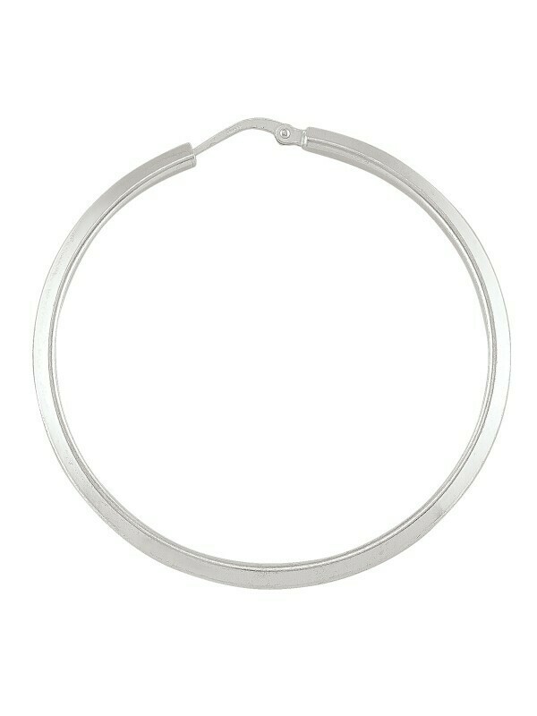 Sterling Silver Knife-Edge Tubing Hoop Earring