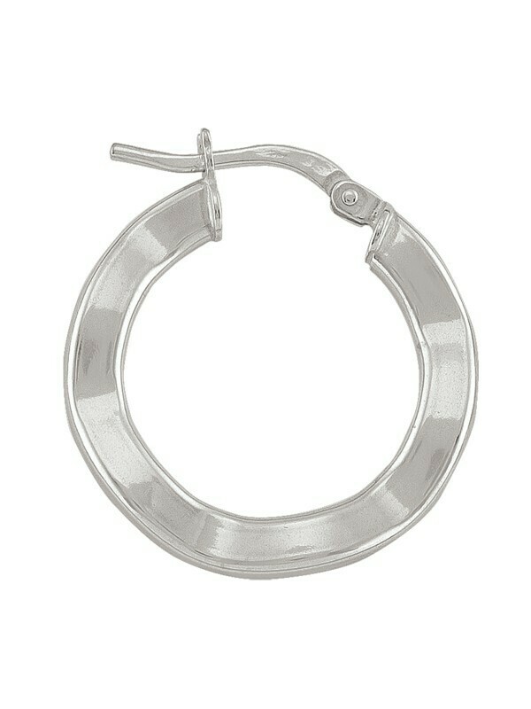 Sterling Silver Rhoidum Plated Fancy Hoop Earring