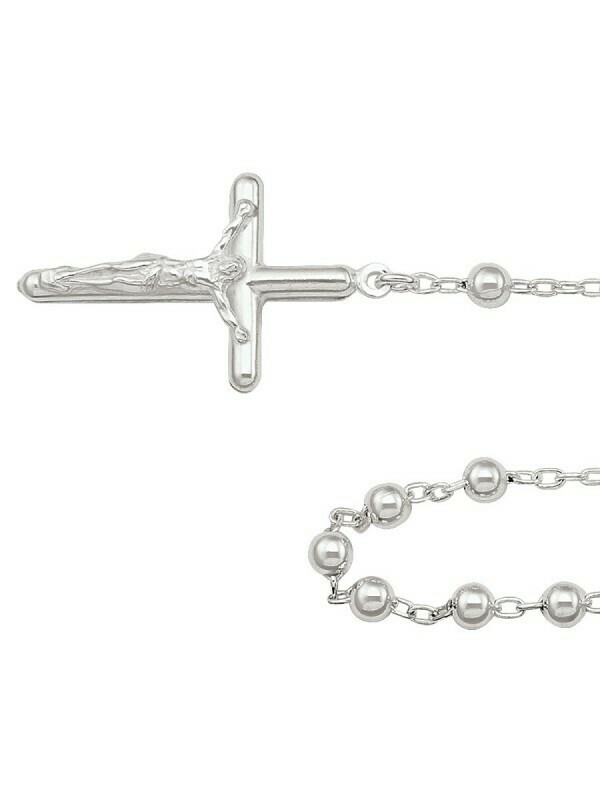 Sterling Silver Rosary Necklace