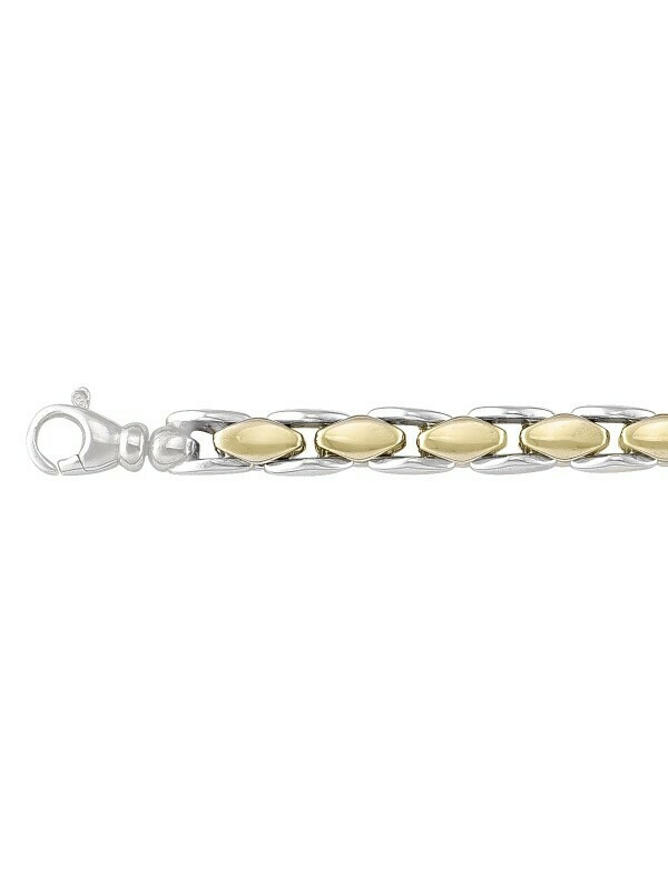 Sterling Silver Yellow Gold Plated And Rhodium Finish Fancy Necklace