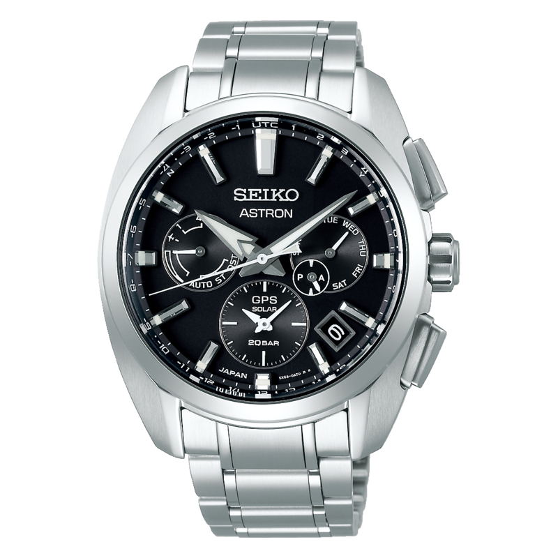 Astron GPS Black Dial Dual-Time 43 MM Solar SSH067