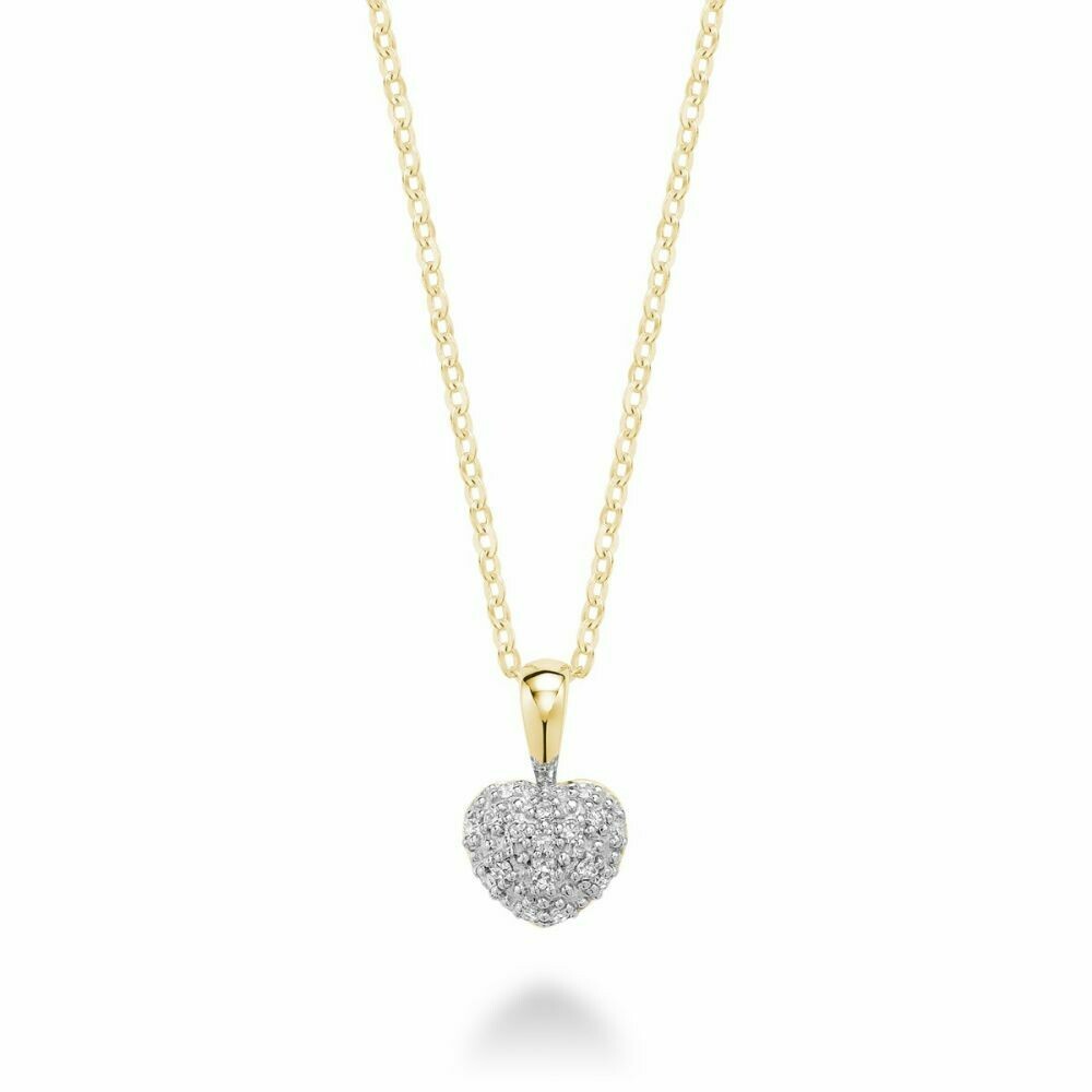 Diamond Encrusted Heart 10KT Yellow Gold Diamond Encrusted Heart 10KT Yellow Gold