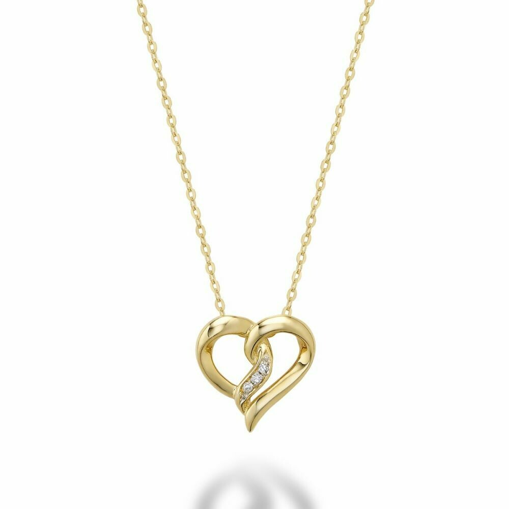 Diamond Intertwined Hearts 10KT Yellow Gold Diamond Intertwined Hearts 10KT Yellow Gold
