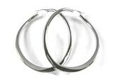 10K White Gold Polished Hoop Earrings