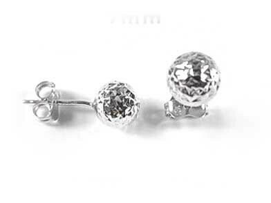10K White Gold 7MM Shimmer Ball Stud Earrings 10K White Gold 7MM Shimmer Ball Stud Earrings