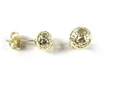 10K Yellow Gold 7MM Shimmer Ball Stud Earrings 10K Yellow Gold 7MM Shimmer Ball Stud Earrings