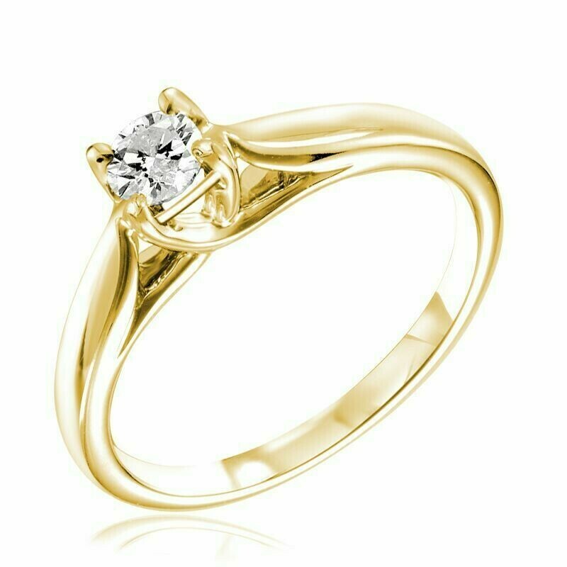 Diamond Solitaire Ring 14KT Yellow Gold 0.05 carat - 0.75 CT, DIAMOND WEIGHT: 0.05