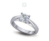 Solitaire Diamond Ring Four Prong, Metal Type: 14 KT