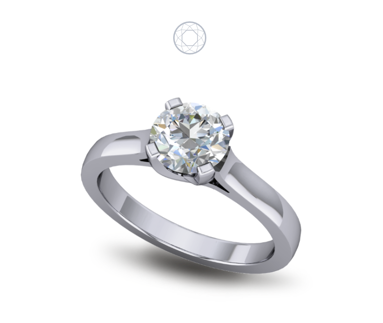 Solitaire Diamond Ring Lucida Cross Over Four Prong Solitaire Diamond Ring Lucida Cross Over Four Prong