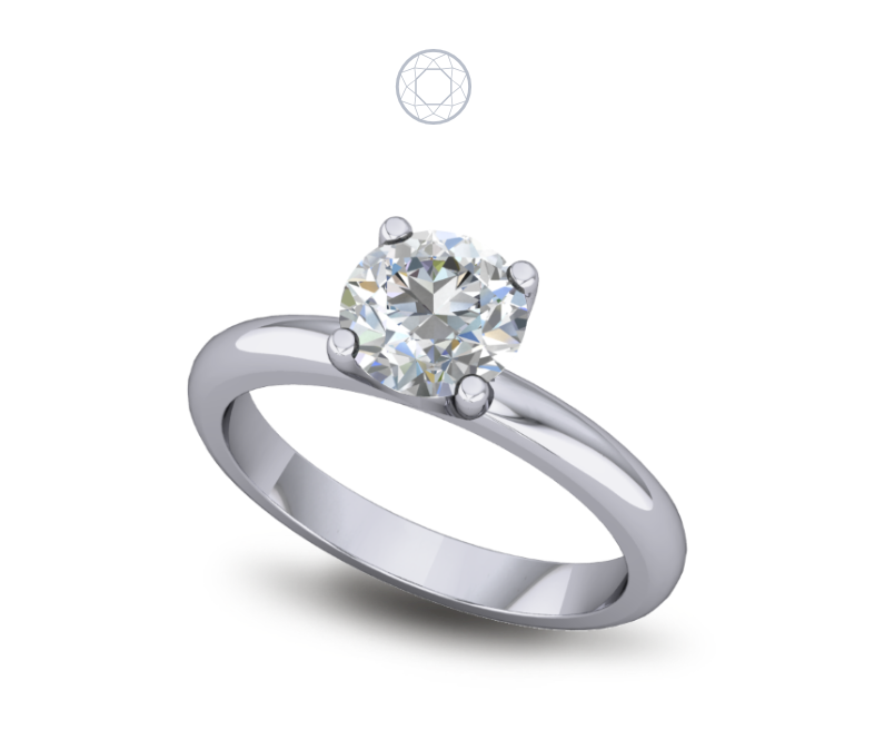 Solitaire Diamond Ring Four Prong Cathedral Zero Solitaire Diamond Ring Four Prong Cathedral Zero
