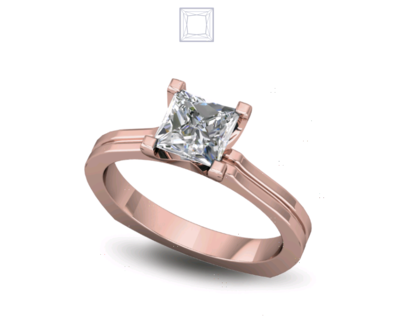 Solitaire Diamond Ring Four Prong U Set