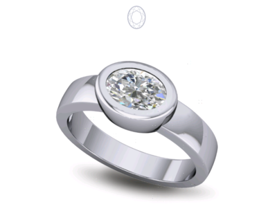 Solitaire Diamond Ring Bezel Solitaire Set