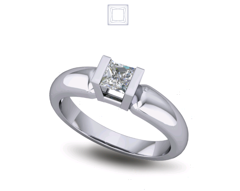 Solitaire Diamond Ring Half Bezel Solitaire Set Solitaire Diamond Ring Half Bezel Solitaire Set