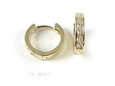 10K Yellow Gold Children's C.Z Hoop Earrings 10K Yellow Gold Children's C.Z Hoop Earrings