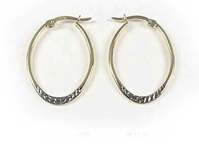 10K Yellow &amp; White Two Tone Hoop Earrings