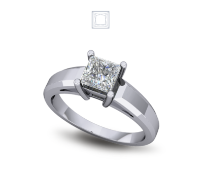 Solitaire Diamond Ring Four Prong Set