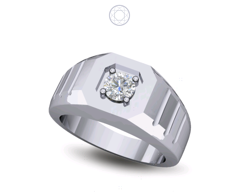 Solitaire Diamond Ring Bezel Set, Metal Type: 14 KT