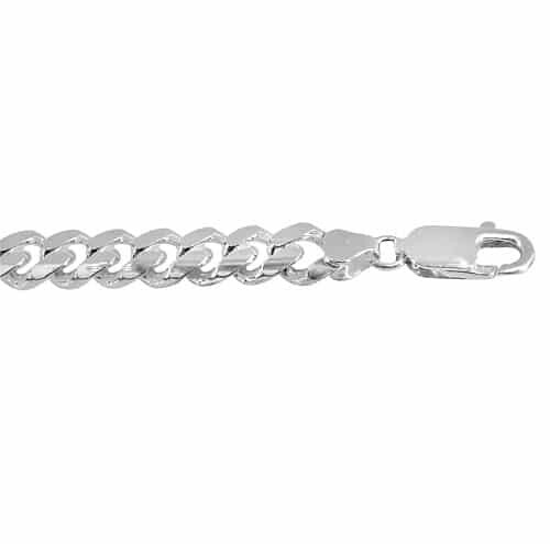 Sterling Silver, 7.4mm Miami Cuban Bracelet