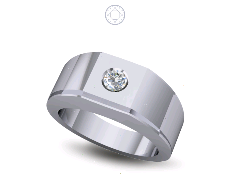 Solitaire Diamond Ring Bezel Set, Metal Type: 14 KT