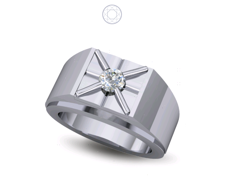 Solitaire Diamond Ring Bezel Set, Metal Type: 14 KT