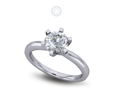 Solitaire Diamond Ring Cathedral Set