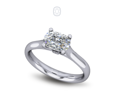 Solitaire Diamond Ring Cathedral Set