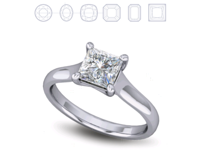 Solitaire Diamond Ring Four Prong Set