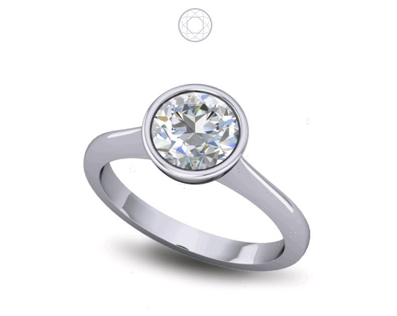 Solitaire Diamond Ring Bezel Set Solitaire Diamond Ring Bezel Set