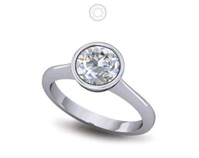 Solitaire Diamond Ring Bezel Set