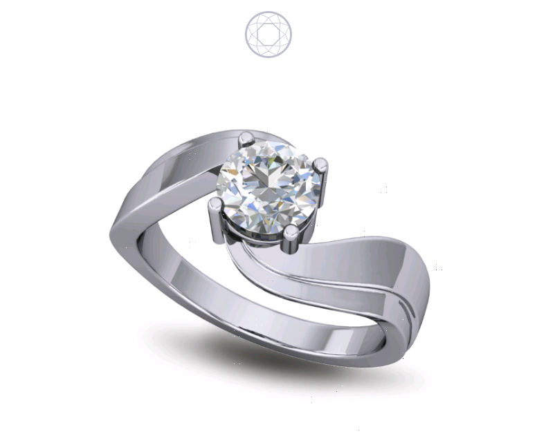 Solitaire Diamond Ring Modern Twist Set Solitaire Diamond Ring Modern Twist Set
