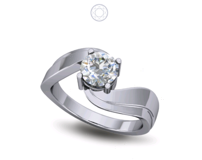 Solitaire Diamond Ring Modern Twist Set