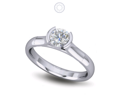 Solitaire Diamond Ring Bezel Set