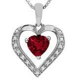 Heart Garnet Pendant with Diamond Accent 14KT Gold Heart Garnet Pendant with Diamond Accent 14KT Gold