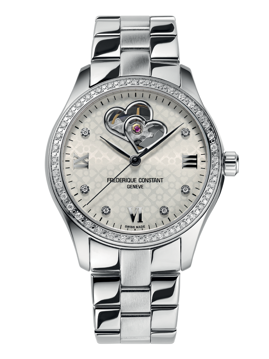 Ladies Automatic Double Heart 36MM White Dial Automatic FC-310WDHB3BD6B