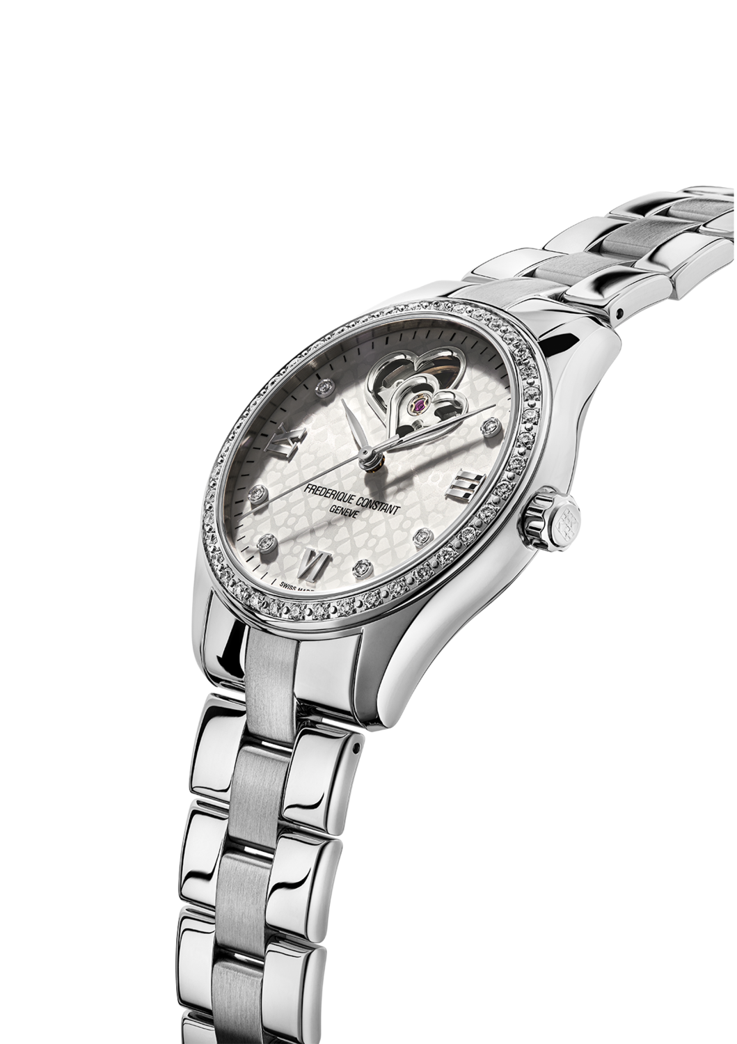 Ladies Automatic Double Heart 36MM White Dial Automatic FC-310WDHB3BD6B