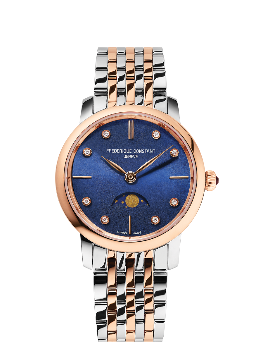Slimline Ladies Moonphase 30MM Blue Dial Quartz FC-206ND1S2B