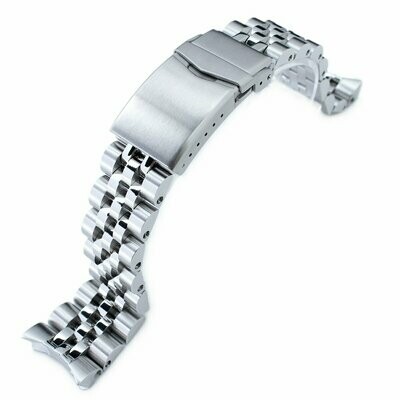 22mm Angus-J Louis JUB 316L Stainless Steel Watch Bracelet for Seiko SKX007, Brushed/Polished, V-Clasp