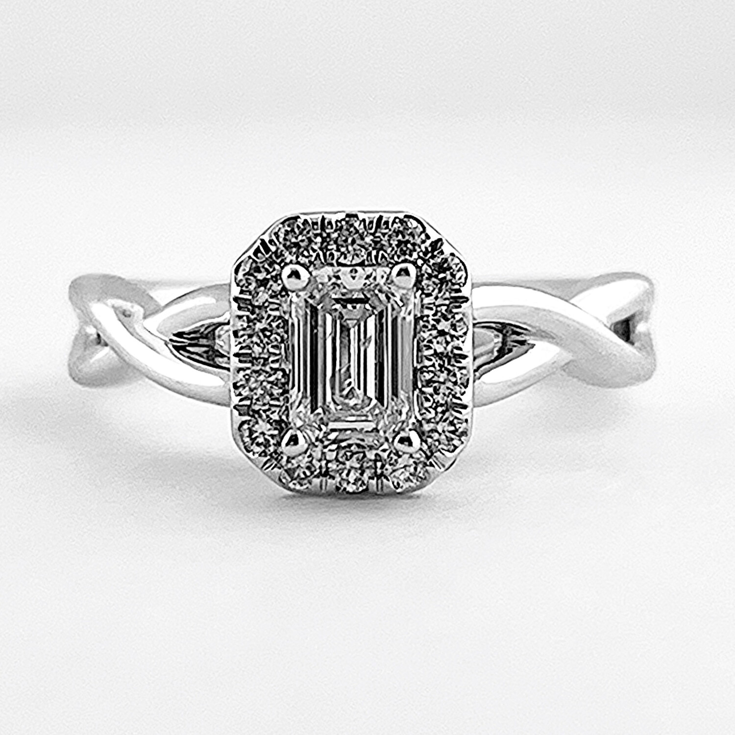 Emerald Cut Engagement Ring Halo