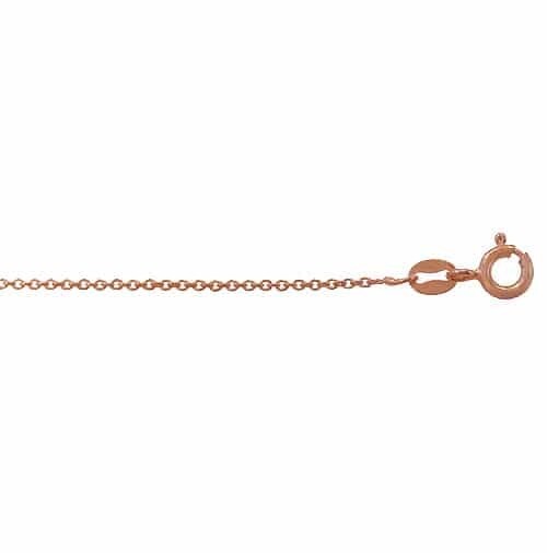 Sterling Silver With Rose Gold, 1.2mm Cable Chain