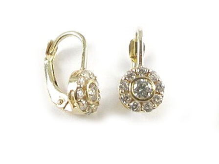 10K Yellow Gold Ball C.Z Children's Earrings 10K Yellow Gold Ball C.Z Children's Earrings