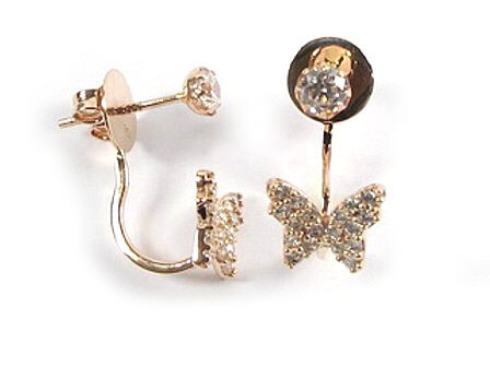 10K Rose Gold C.Z Butterfly Earrings 10K Rose Gold C.Z Butterfly Earrings