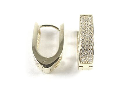 10K Yellow Gold C.Z Hoop Earrings 10K Yellow Gold C.Z Hoop Earrings